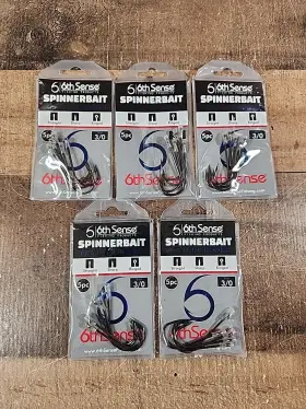 6th Sense 810916038666 5 Packs Spinnerbait Chatterbait Hooks 3/0 Bass Pike Trailer