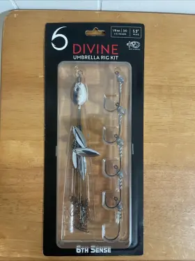 6th Sense Dubrjr55k1-4ks Divine 5 Arm 5.5 Inch Umbrella Swimbait Alabama Rig With Jigheads Kit 4k Shad