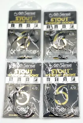 6th Sense Hkst-40 Lot Of 4 Stout Widegap Hooks 4/0 - 5 Pk