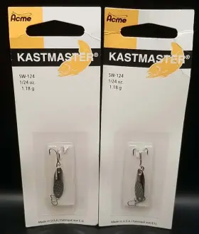 Acme Tackle Sw124h/ch Kastmaster Chrome 1/24oz Solid Brass Lot Of 2 Acme Tackle Sw124h/ch Kastmaster Chrome 1/24oz Solid Brass Lot Of 2