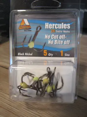 Addya Fishing Hooks 617566267114 5 2x Hercules Treble A404-bn Black Size 1 - Glow In Dark Resin Bead Addya Fishing Hooks 617566267114 5 2x Hercules Treble A404-bn Black Size 1 - Glow In Dark Resin Bead