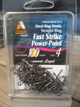 Addya Fishing Hooks A203-bn-4-100 100 Steel-bug Fish / Straight Ring Power Point A203-bn Black Size 4 Addya Fishing Hooks A203-bn-4-100 100 Steel-bug Fish / Straight Ring Power Point A203-bn Black Size 4