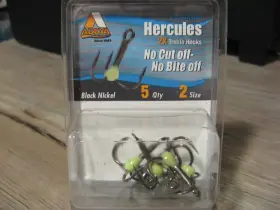 Addya Fishing Hooks A404-bngr-2-5 5 2x Hercules Treble A404-bn Black Size 2 - Glow In Dark Resin Bead
