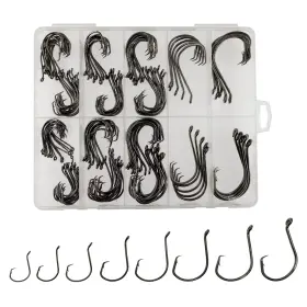 Afmivs 610625554033 160pcs Saltwater Circle Fishing Hooks 8 Sizes High Carbon Steel