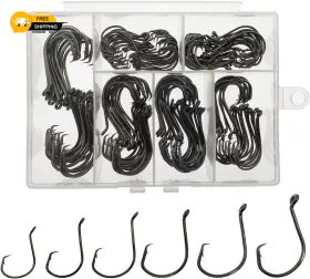 Afmivs 726084105232 150pcs Circle Hooks Saltwater 6 Sizes Fishing