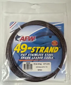 Afw 035926017412 K275c-0 49 Strand 7x7 Stainless Steel Shark Leader Cable 275lb Test