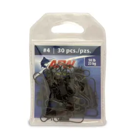 Afw 035926032590 American Fishing Wire Interlock Snaps Black/size 4 50 Pound Test 30-pieces