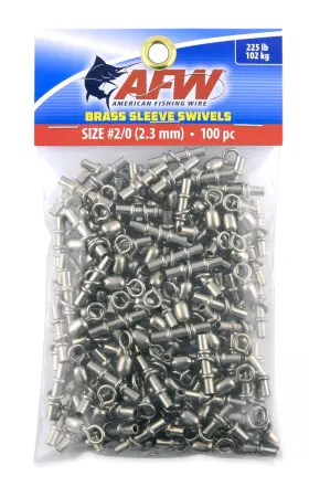 Afw 035926139220 Brass Swivels #2/0 225lb Test Nickel 100pc - For Serious Anglers Afw 035926139220 Brass Swivels #2/0 225lb Test Nickel 100pc - For Serious Anglers