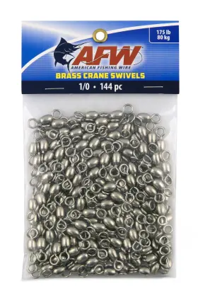 Afw 035926139336 Brass Crane Swivels Size #1/0 175 Lb Test Nickel 144 Pc Afw 035926139336 Brass Crane Swivels Size #1/0 175 Lb Test Nickel 144 Pc