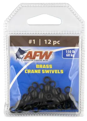 Afw 035926164291 Brass Crane Swivels Size 1 150 Lb Test Black 12 Pc