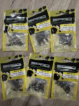 Afw 651583100351 Spro Power Swivels #spsb-02-10 - Size 2 Test 230lb Lot Of 6 Packs 60 Pcs