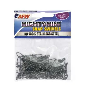 Afw Ftss070b/50 American Fishing Wire Mighty Mini Stainless Steel Snap Swivels Size #6 70 L Afw Ftss070b/50 American Fishing Wire Mighty Mini Stainless Steel Snap Swivels Size #6 70 L