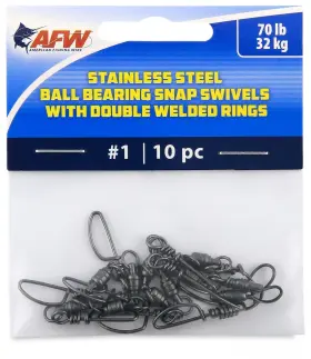 Afw Ftv070b/10 Stainless Steel Ball Bearing Snap Swivels With Double Welded Rings Size #1 Afw Ftv070b/10 Stainless Steel Ball Bearing Snap Swivels With Double Welded Rings Size #1