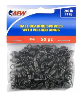 Afw Fwbb04b/50 Solid Brass Ball Bearing Swivels With Double Welded Rings Size #4 200 Lb Te