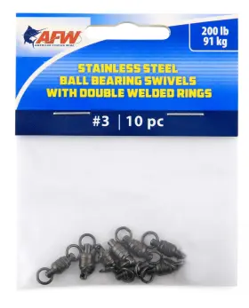 Afw Fwv03b/10 Stainless Steel Fishing Swivels - Ball Bearing Gun Metal 890 Lb Test D Afw Fwv03b/10 Stainless Steel Fishing Swivels - Ball Bearing Gun Metal 890 Lb Test D