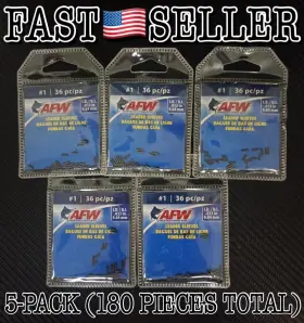 Afw J01b-a 5-pack American Fishing Wire Single Barrel Crimp Sleeves Black Size 1 0.033in