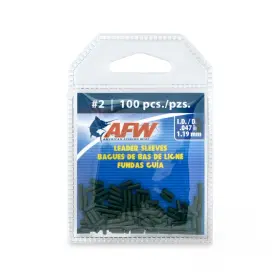 Afw J02b-b American Fishing Wire Single Barrel Crimp Sleeves Size #2/.047 Inch Black