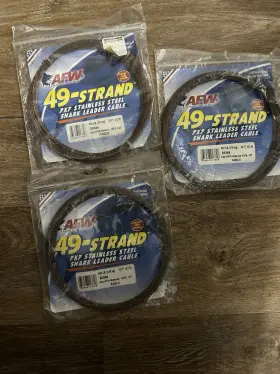Afw K275c0 American Fishing Wire 49-strand 7x7 Stainless Steel Shark Leader Cable Afw K275c0 American Fishing Wire 49-strand 7x7 Stainless Steel Shark Leader Cable