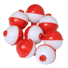 Agool 602430580031 Fishing Bobbers Set Snap Hard Abs On Red/white Floats Push Bu