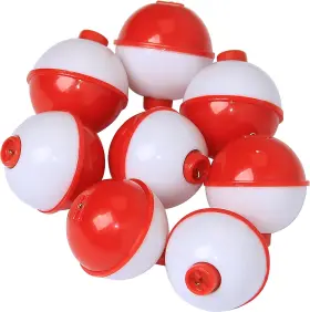 Agool 711181949667 Fishing Bobbers Set Snap Hard Abs On Red/white Floats Push Butto