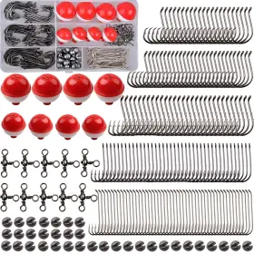 Agool 792990052410 Fishing Hooks Bobbers Tackle Kit 223pcs Gear Box With Tac