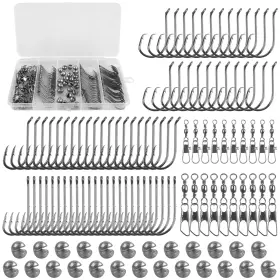 Agool B0922htsx1 120pcs Fishing Hooks Swivel Sinker Set Terminal Tackle Assortment Baitholder Hoo Agool B0922htsx1 120pcs Fishing Hooks Swivel Sinker Set Terminal Tackle Assortment Baitholder Hoo