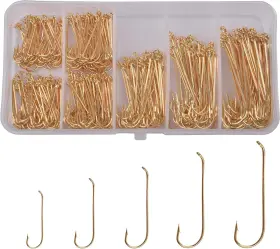Agool Hook-g-350pcs-q Fly Tying Hooks 350/450pcs Aberdeen Fishing Long Shank St