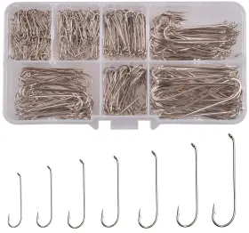 Agool Hook-w-450pcs-q Fly Tying Hooks 350/450pcs Long Shank Fishing Aberdeen High Carb Agool Hook-w-450pcs-q Fly Tying Hooks 350/450pcs Long Shank Fishing Aberdeen High Carb