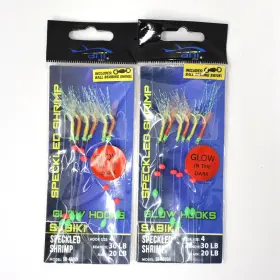 Ahi Sb-403gh Sb402gh Sabiki Rig Glow Hooks Speckle Shrimp Size 4 Branch 30 Lb Main 20 Ahi Sb-403gh Sb402gh Sabiki Rig Glow Hooks Speckle Shrimp Size 4 Branch 30 Lb Main 20