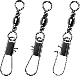 Alwonder 711181658484 100-pack Fishing Snap And Barrel Swivels Stainless Steel Interlock Clips With Sna Alwonder 711181658484 100-pack Fishing Snap And Barrel Swivels Stainless Steel Interlock Clips With Sna