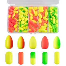 Alwonder Altkfd1 150-pack Oval Foam And Cylinder Surf Fishing Pompano Rigs Floats Bottom Alwonder Altkfd1 150-pack Oval Foam And Cylinder Surf Fishing Pompano Rigs Floats Bottom