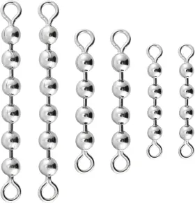 Alwonder Altsmj1 50 Pack Fishing Bead Chain Swivels Catfish Stainless Steel Balls Cha