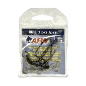 American Fishing Wire Ftbb180b-a Black Ball Bearing Snap Swivels 3 Pieces Size 6 180