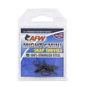 American Fishing Wire Ftss070b-a Mighty Mini Snap Crane Swivels - 100% #6 70 Lb 5 Pc