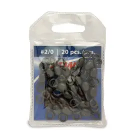 American Fishing Wire Fw2/0b-a Brass Swivels 20 Pieces 225 Pound Test Black