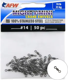American Fishing Wire Fwss14b/50 Mighty Mini Crane Swivels - Line Essential Compac American Fishing Wire Fwss14b/50 Mighty Mini Crane Swivels - Line Essential Compac