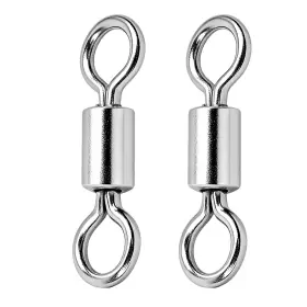 Amysports Mszh-l-su304-#12-50pcs Lure Connector Swivels Fishing Stainless Steel Saltwater Swivel Rolli