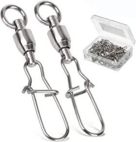 Amysports Qq-skbzzh-0025 Duo Lock Snap Fishing Swivels Size 26.4lb 25 Pcs White