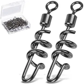 Amysports Yyt-us-fbzh-3/050 Fishing Swivels Corkscrew Snap Tackle Saltwater Freshwat Amysports Yyt-us-fbzh-3/050 Fishing Swivels Corkscrew Snap Tackle Saltwater Freshwat