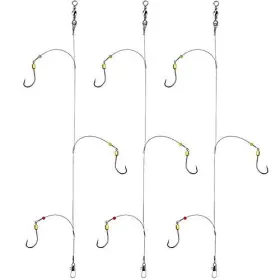Annibby 722794152115 Fishing Hook With Leader 5 Hooks Rig-7 Strands Nylon 16# 3 Rig
