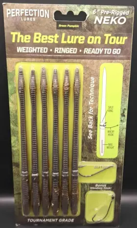 Anything Possible Brands 20-201 Neko1 6 Prerigged Nekos Nail Weight Infused Metallic O-rings And 2 Size 1 Hooks