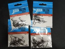 Aqua 606972816672 Talon Traditional Salmon/steelhead Hooks - Size 12 Quantity 100 Aqua 606972816672 Talon Traditional Salmon/steelhead Hooks - Size 12 Quantity 100