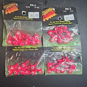 Arkie 032943061527 40ct Jig Heads Walleye And Panfish 1/4 Oz Rk-4 Pink 4 Packs Of 10