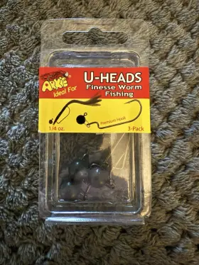 Arkie 032943066065 U-heads Finesse Worm Fishing 1/4oz 3-pack Inch New Arkie 032943066065 U-heads Finesse Worm Fishing 1/4oz 3-pack Inch New