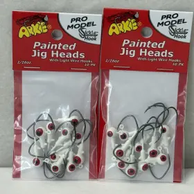 Arkie Psh-16-1 New Painted Jig Heads 20-pack Fish Hooks With Light Wire White 1/16 Oz Pz8-3
