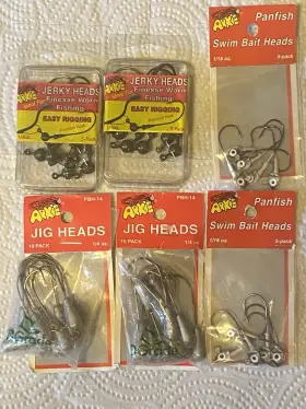 Arkie Sky-18 Jig Lot-jerky Heads Finesse Worm Tube Panfish-30 Total Fishing Jigs-new Arkie Sky-18 Jig Lot-jerky Heads Finesse Worm Tube Panfish-30 Total Fishing Jigs-new