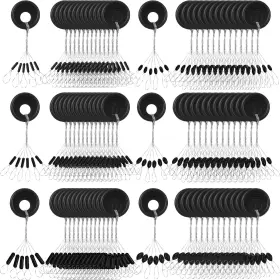 Arrowbash Tea-arrowbash-2095 3600 Pcs Fishing Bobber Stoppers Black Rubber Oval And Column Beads S/m/l