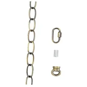 Aspen Creative 21109-51 11 Gauge/6 Feet Antique Brass Finish Chain And Quick Link Connector
