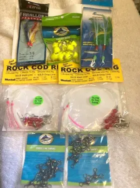 Assorted 726439830543 7 New Packs Saltwater Fishing Cod And Rock Fish Rigs Swivels Feathers Jigheads