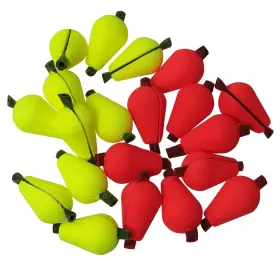 Bairong Fftdsib-yr-20 Fly Fishing Strike Indicator 20 Pcs Float Foam Tear Drop Bobber Yellow Orange